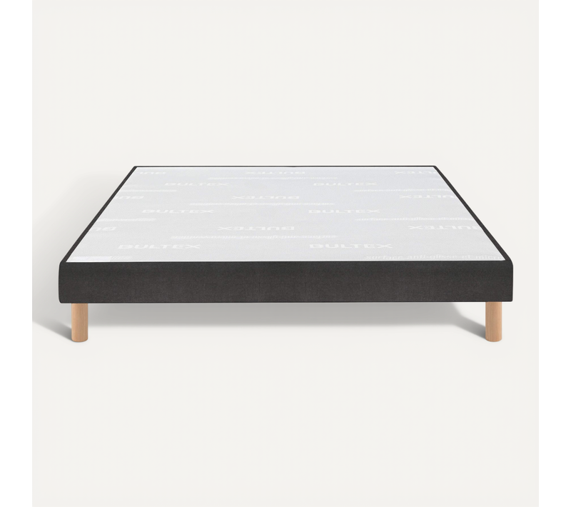 Sommier Déco Tapissier Vigoroso Gris Fumé 140x190