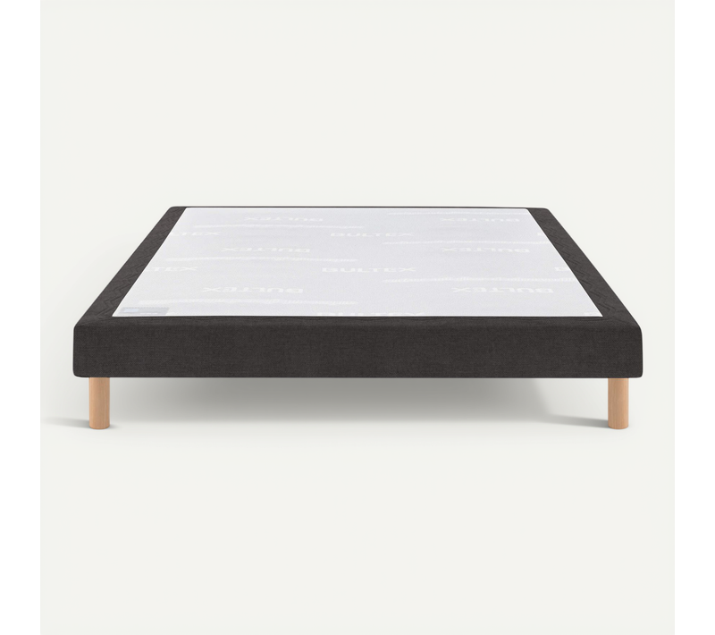Sommier Déco Tapissier Mediano Gris Fumé 150x200