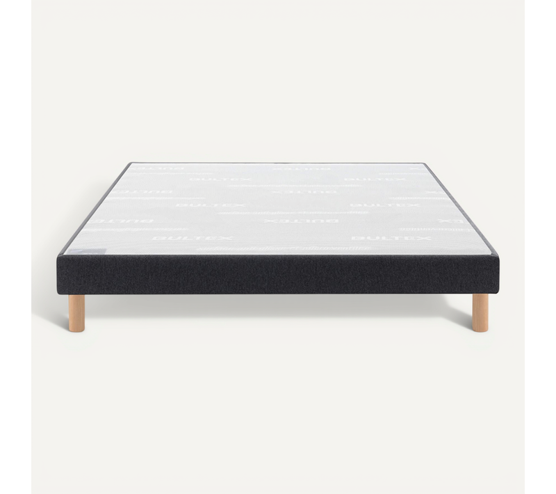 Sommier Déco Tapissier Vigoroso Gris Foncé 160x200