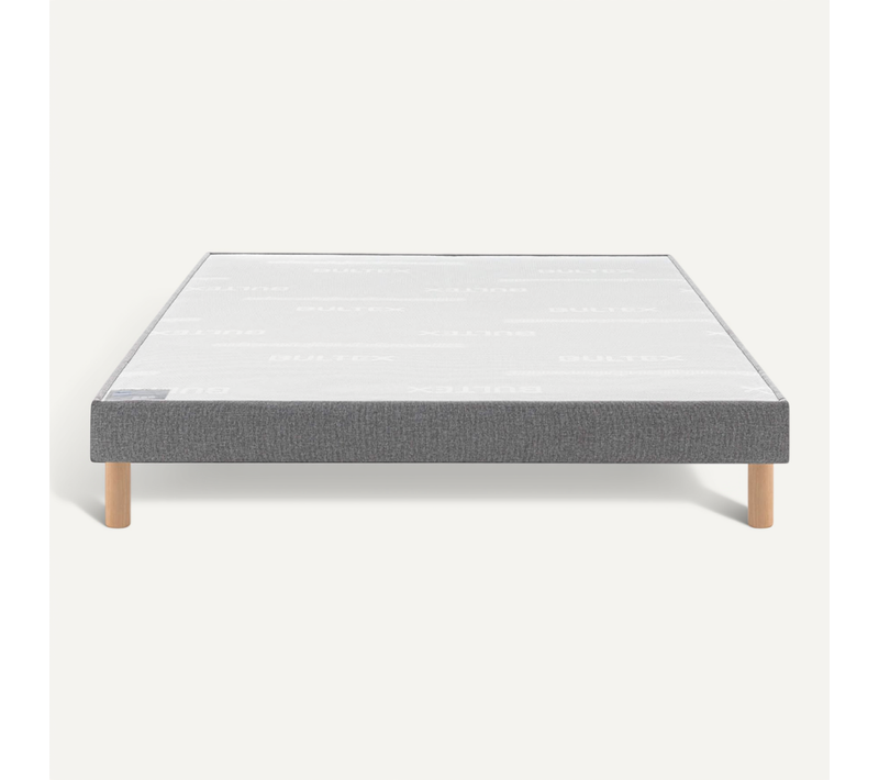 Sommier Déco Tapissier Vigoroso Gris Clair 150x200