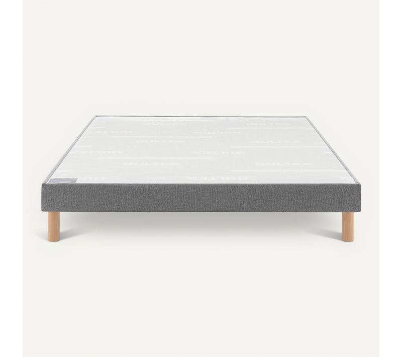 Sommier Déco Tapissier Vigoroso Gris Clair 90x200
