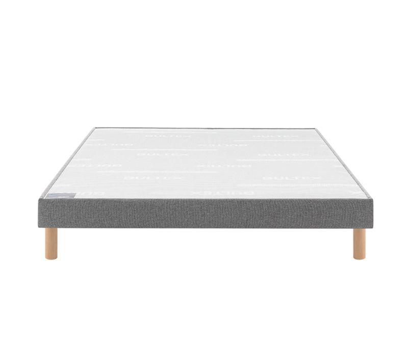 Sommier Déco Tapissier Vigoroso Gris Clair 2x90x200