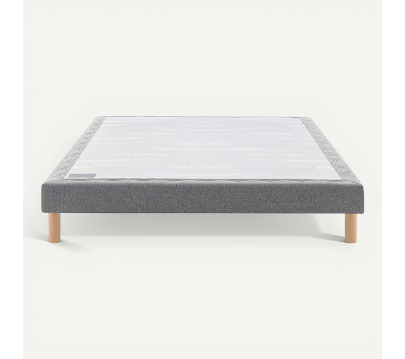 Sommier Déco Tapissier Mediano Gris Clair 2x80x200