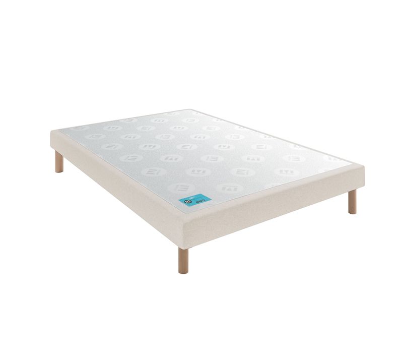 Sommier Tapissier Pencil Medium Sable Blanc 160x190