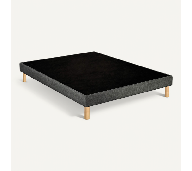 Sommier Déco Tapissier Unic Gris 2x80x200