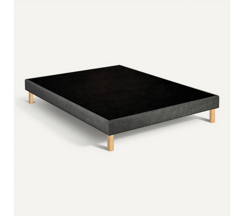 Sommier Déco Tapissier Unic Gris 2x90x200