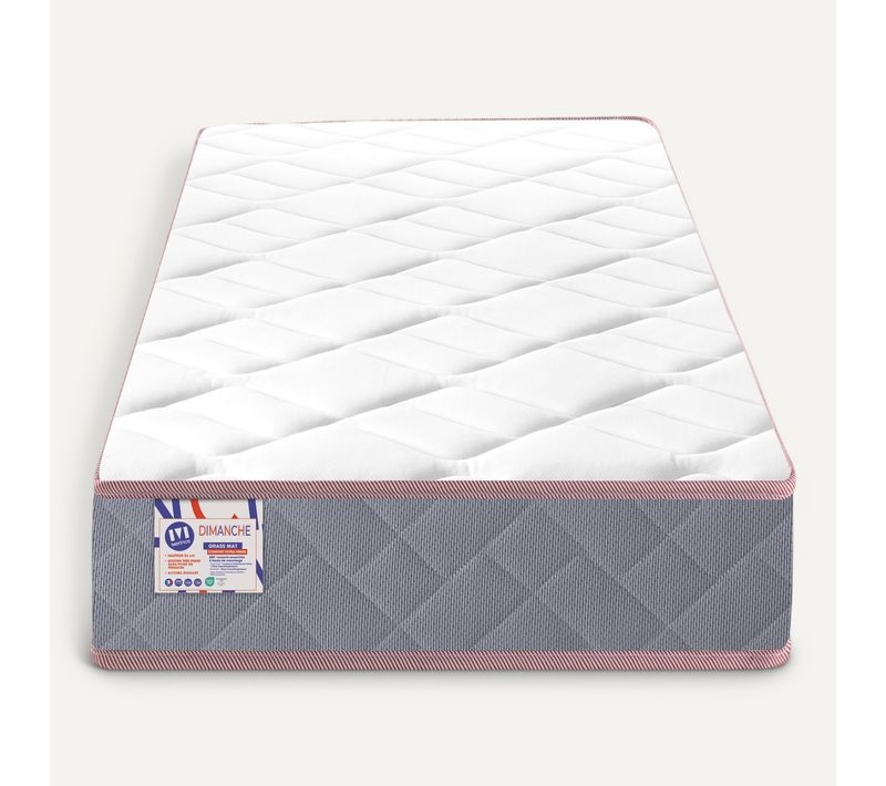 Matelas ressorts 90x190 cm avec mémoire de forme GRASS MAT ép.24 cm