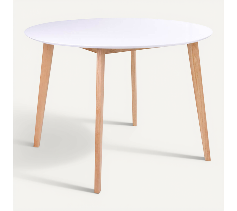 Table Repas Ronde 105cm Naturelle Et Blanche - Gram