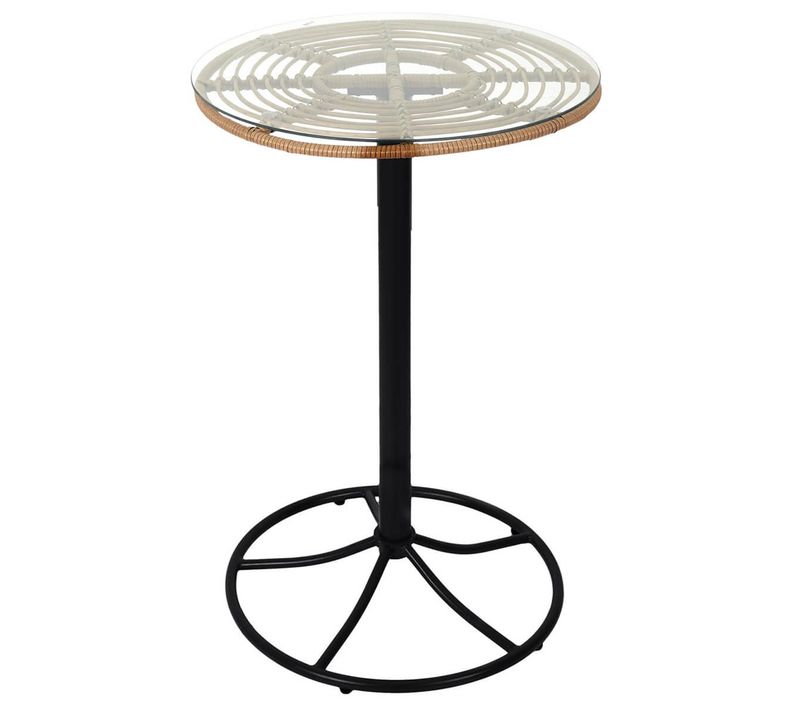 Table Mange-debout Noire Avec Plateau En Verre - Jakarta