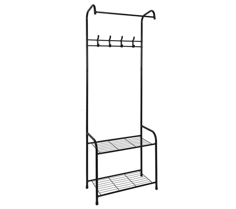 Penderie D'entrée 2 Etagères 4 Crochets - Welcome