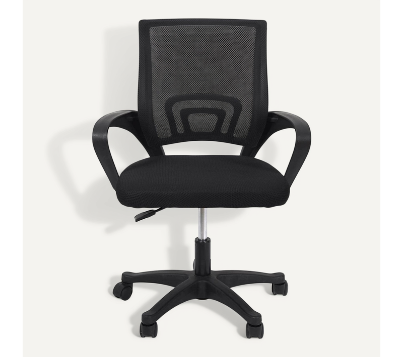 Walter - Fauteuil De Bureau Sur Roulettes Noir Tissu Mesh