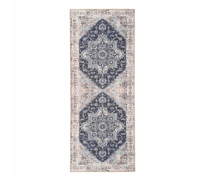 Colaba - Tapis De Couloir 80x200cm Avec Motifs Bleu
