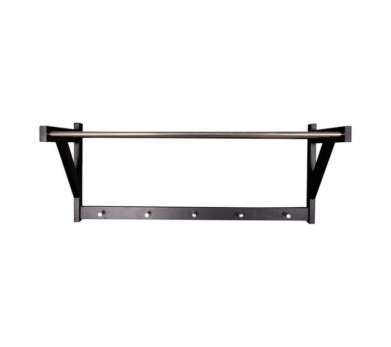 Portemanteau Mural Peuplier Noir Et Acier Chromé - Bosco