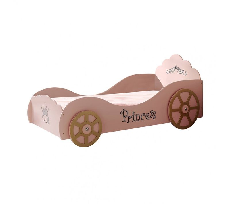 Lit Voiture De Princesse 90x200cm Rose - Pretty