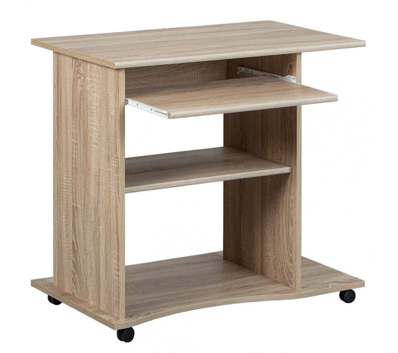 Meuble Informatique Sur Roulettes Aspect Bois - List