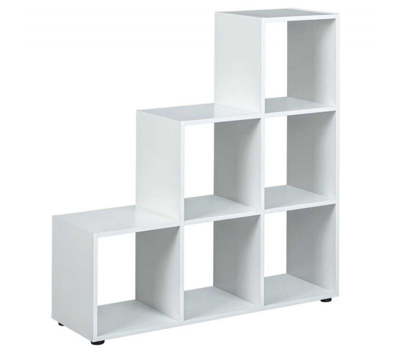 Etagère Escalier 6 Compartiments Coloris Blanc - Teo