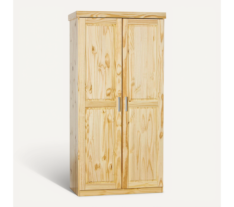Cali - Armoire 2 Portes Bois Massif Naturel