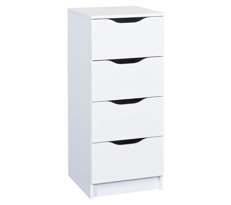 Chiffonnier 4 Tiroirs Coloris Blanc - Jenny Blanc