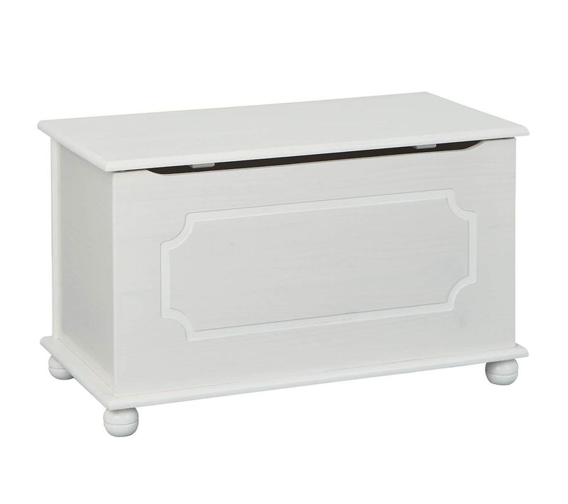 Kalisha - Coffre à Jouets Bois Massif Vernis Blanc