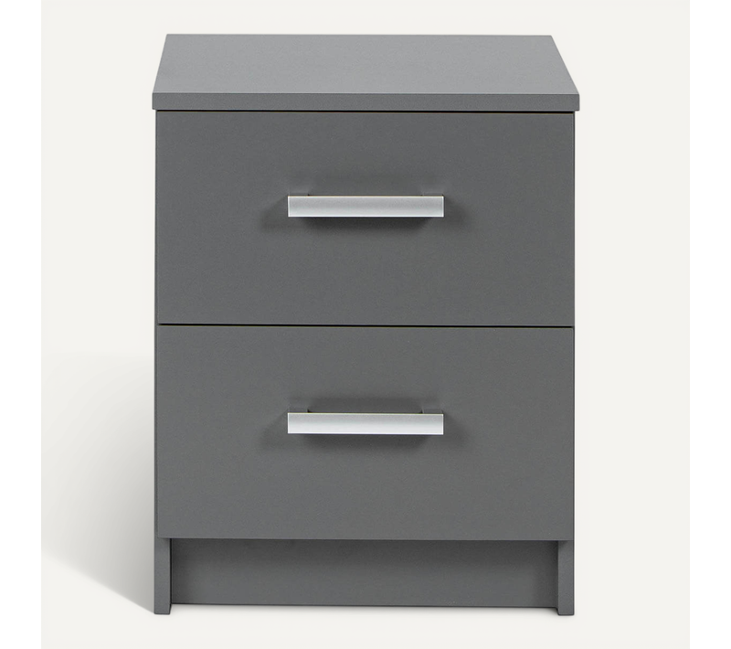 Zeine - Chevet 2 Tiroirs Coloris Gris Graphite