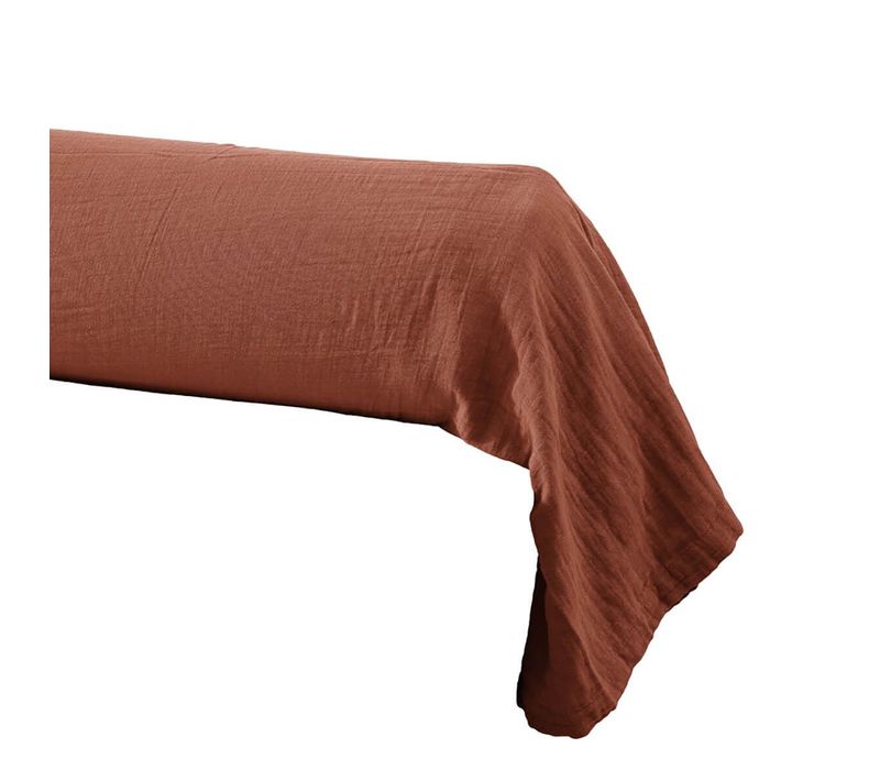Taie De Traversin 43x185cm Gaze De Coton Terracotta - Ourea