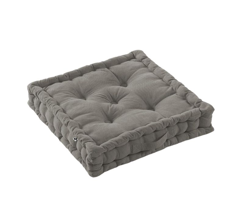 Coussin De Sol 50x50cm Coton Coloris Granit - Sophie