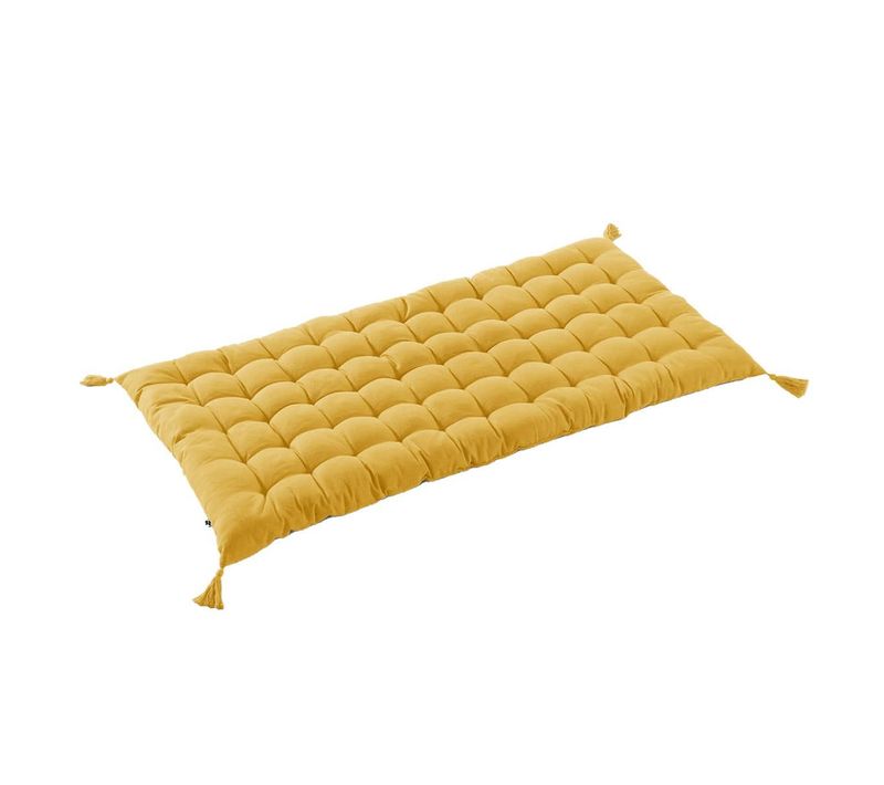 Matelas De Sol Avec Pompons 60x120cm Coton Coloris Safran - Sophie