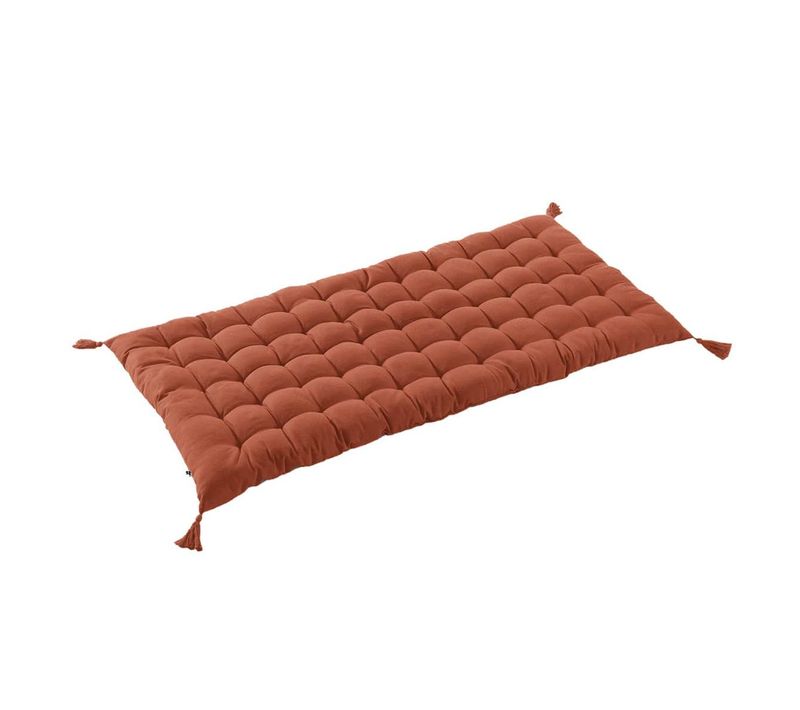 Matelas De Sol Avec Pompons 60x120cm Coton Coloris Terracotta - Sophie