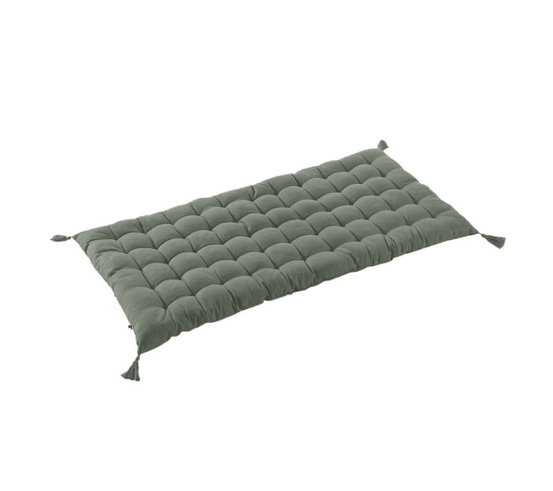 Matelas De Sol Avec Pompons 60x120cm Coton Coloris Romarin - Sophie