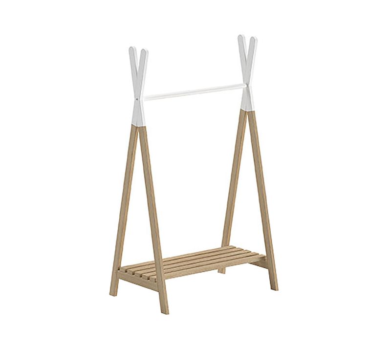 Portant Forme Tipi En Pin Naturel Et Blanc - Bodhi White