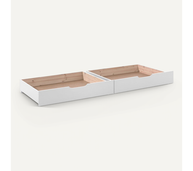 Martin - Lot De 2 Tiroirs De Lit Blanc Pour Lits Superposés 2 Places