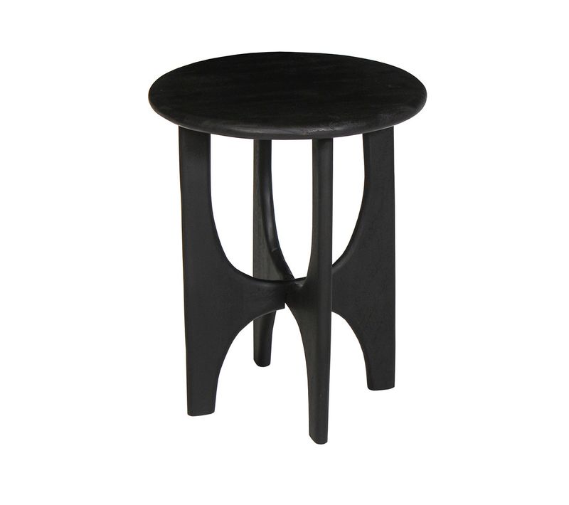 Bout De Canapé En Acacia Massif Vernis Teinté Noir - Beckett