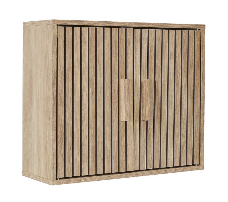 Armoire Murale 2 Portes Effet Bois Avec Tasseaux - Pajan