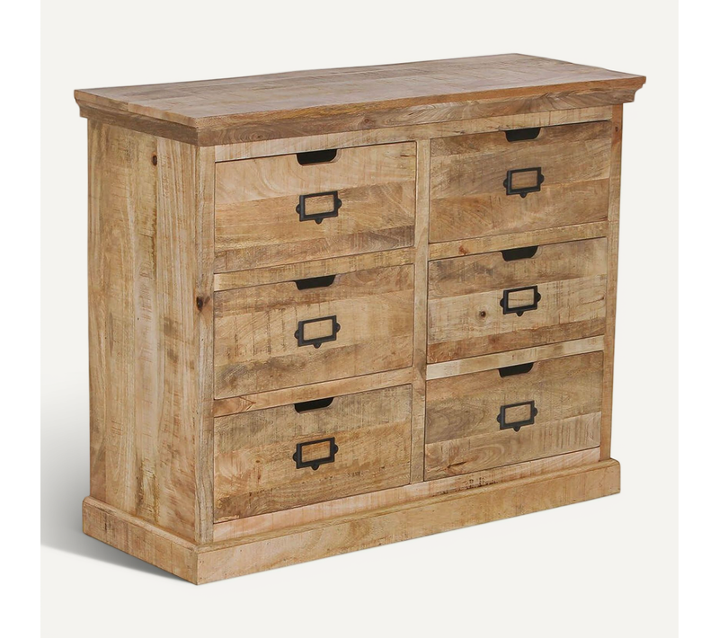Valmon - Commode En Manguier 6 Tiroirs