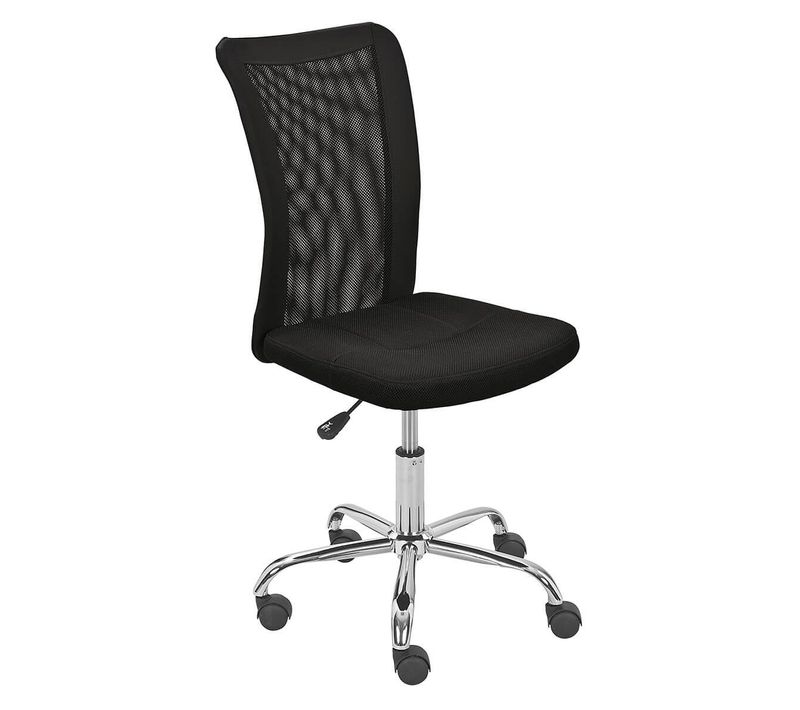Fauteuil De Bureau Tissu Mesh Noir Pieds Chromés - Wallas