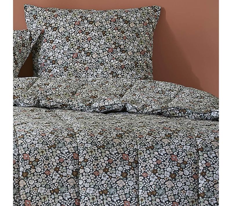 Couette Imprimée Fleurs 140x200 Cm + 1 Taie D'oreiller 60x60 Cm - Megan