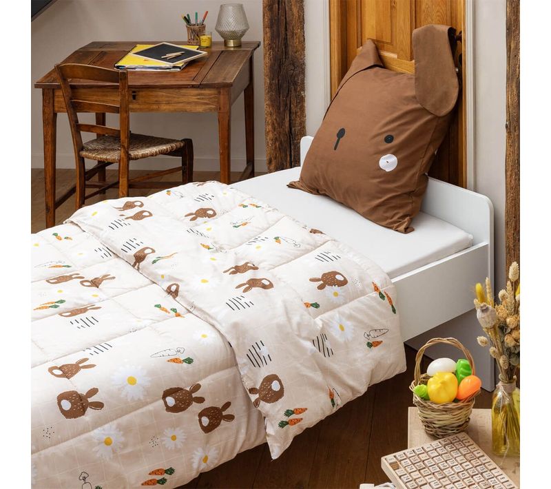 Couette Imprimée Lapin 140x200 Cm + 1 Taie D'oreiller 60x60 Cm - Bunn