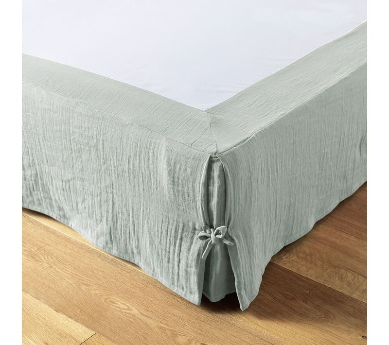 Cache-sommier à Nouettes 140x190cm Gaze De Coton Eucalyptus - Ourea