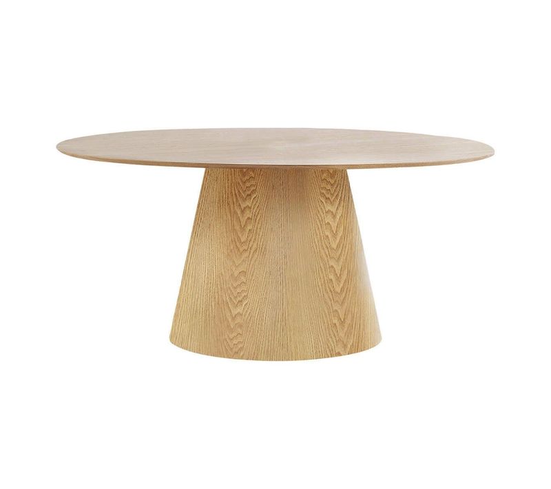 Table Ovale 160cm Pied Central Mdf Placage Frêne - Caracas