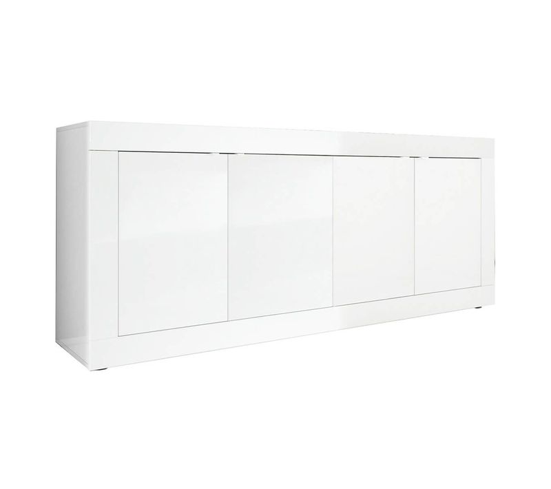 Buffet 4 Portes Finition Blanc Laqué Weiss - Otello
