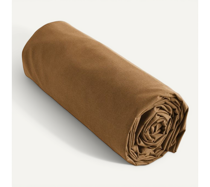 Samia - Drap Housse 80x200cm Coton Coloris Camel