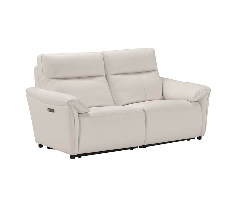 Canapé 3 Places Relax Electrique Cuir Blanc - Mazaro