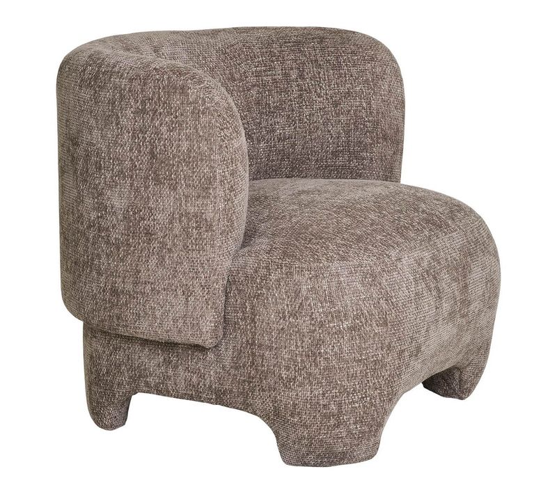 Fauteuil Crapaud Design Tissu Bouclette Marron - Rakel