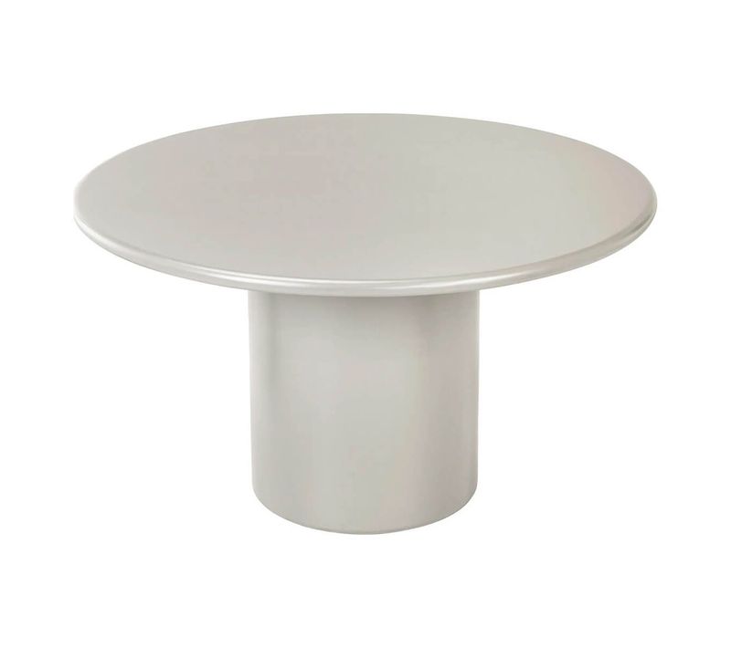 Table Repas Ronde Pied Central En Mdf Laqué Sable - Navalia