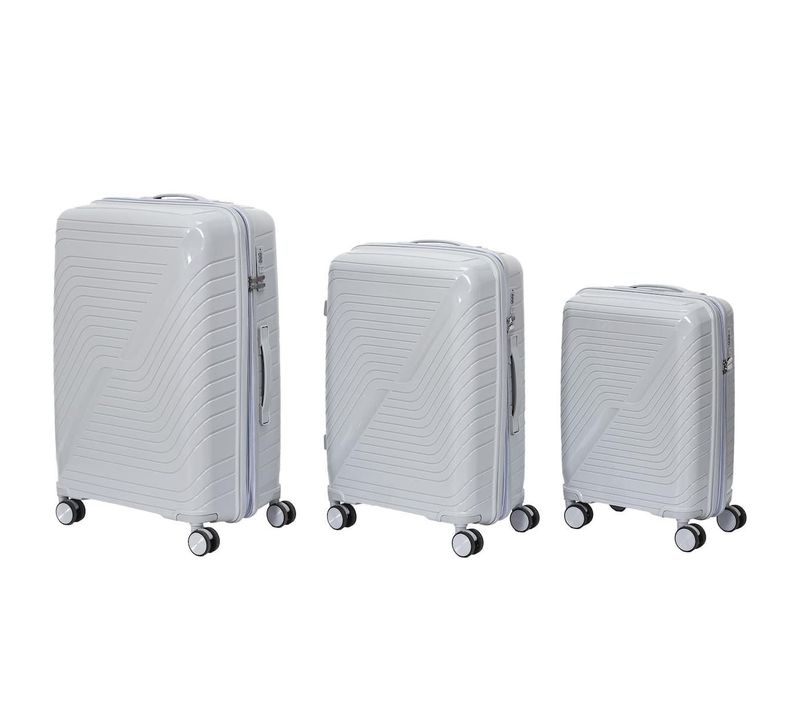 Lot De 3 Valises Extensibles Grises Avec Roues Pivotantes 360°, Cadenas Sécurisé à Code - Osloa