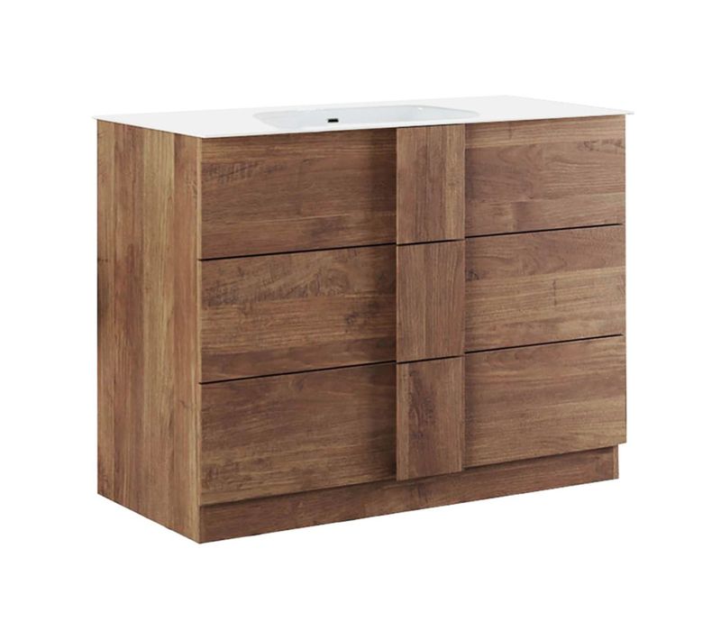 Meuble Vasque 82cm 3 Tiroirs Aspect Bois Finition Mercure - Zeus