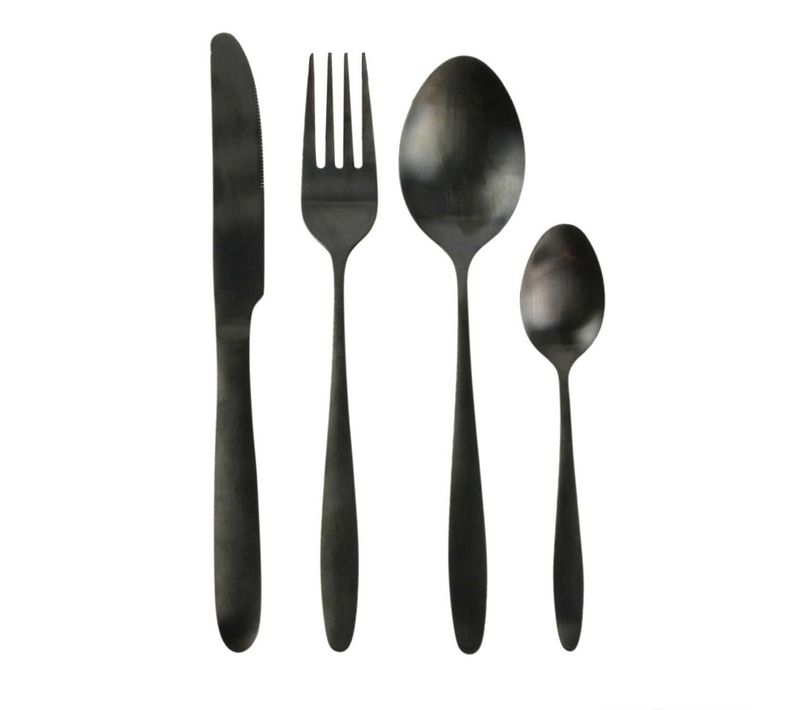 Ménagère 16 Pièces En Acier Inoxydable Noir - Stella