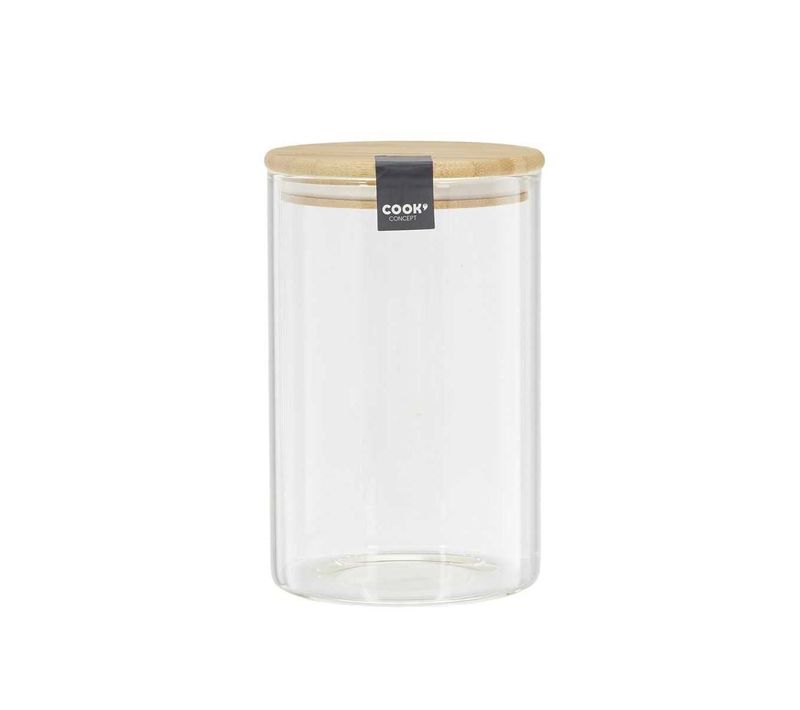 Bocal De Conservation 1l En Verre Couvercle Bambou - Bampa