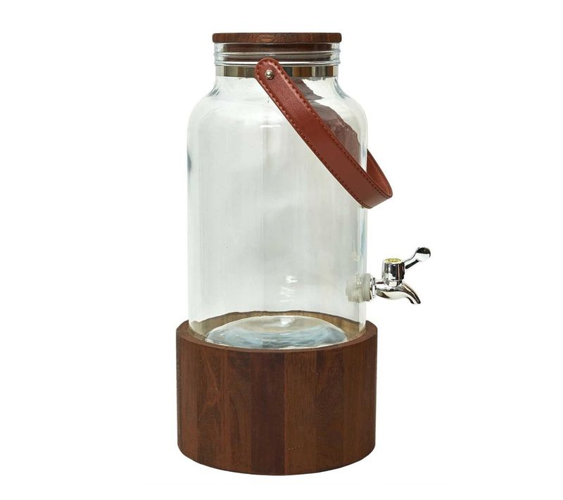 Distributeur à Boisson En Verre Support Bois 6l Avec Robinet - Piloa