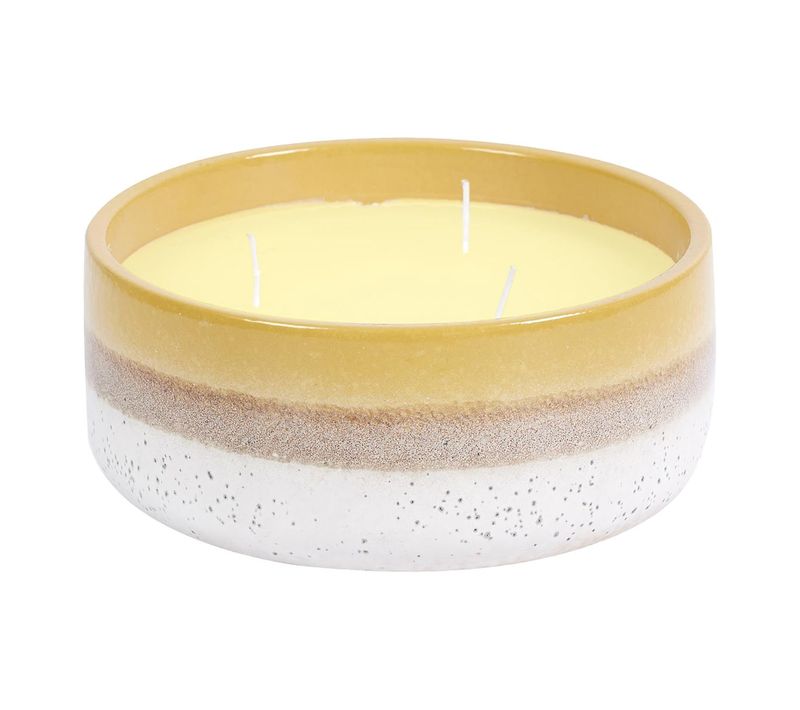 Bougie Parfumée 3 Mèches à La Citronnelle Pot En Céramique - Somly